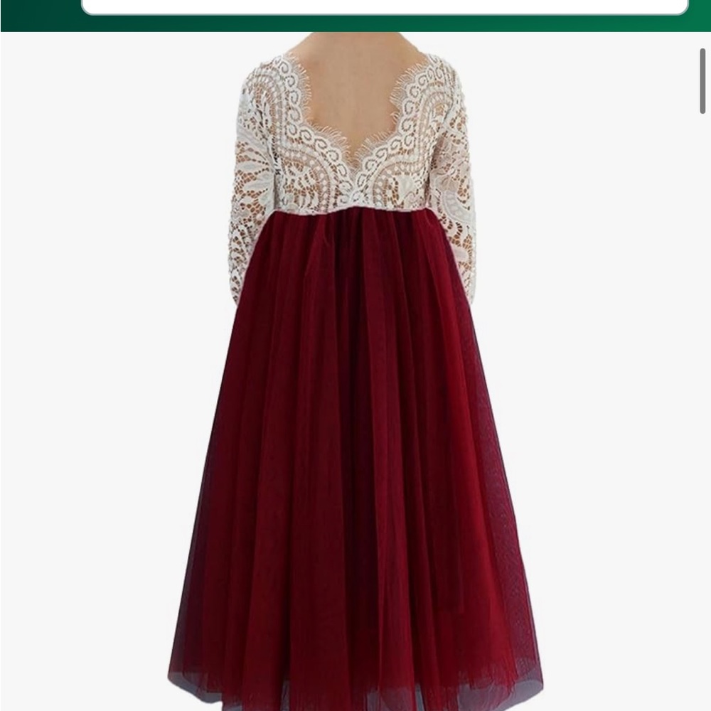 Flower Girl Dresses Burgundy Lace 2T 4T